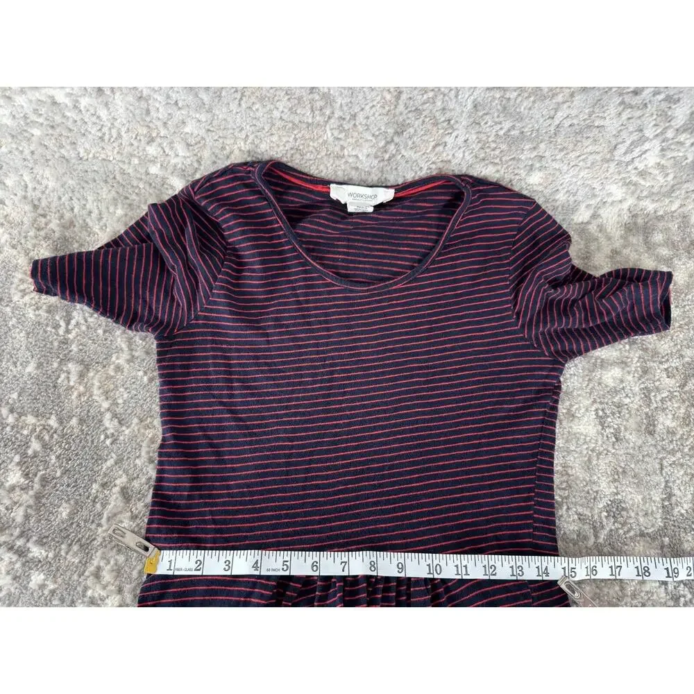 Workshop Republic Clothing Size S Striped Mini Dress Red Navy‎ Short Sleeve